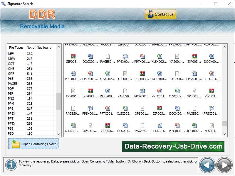 Screenshot of USB Drive Data Recovery