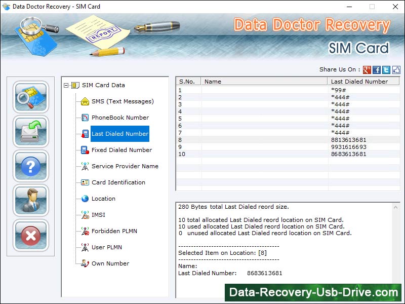 Screenshot of Sim Recovery