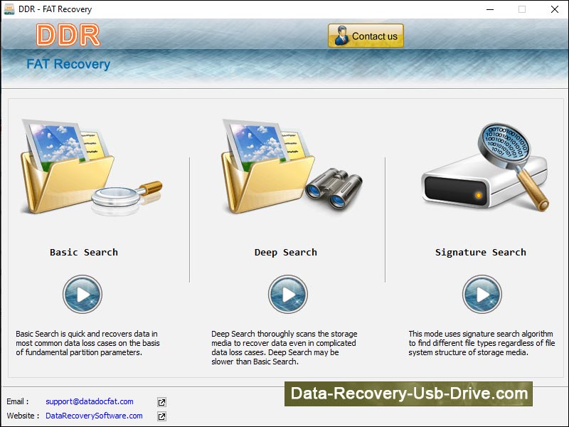 Screenshot of Windows FAT Files Rescue Software 3.0.1.5