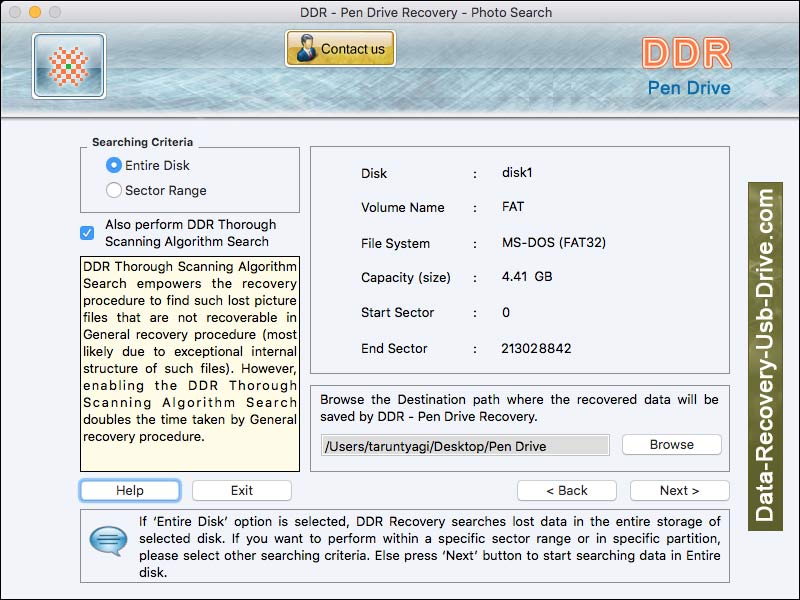 Screenshot of Mac USB Recovery