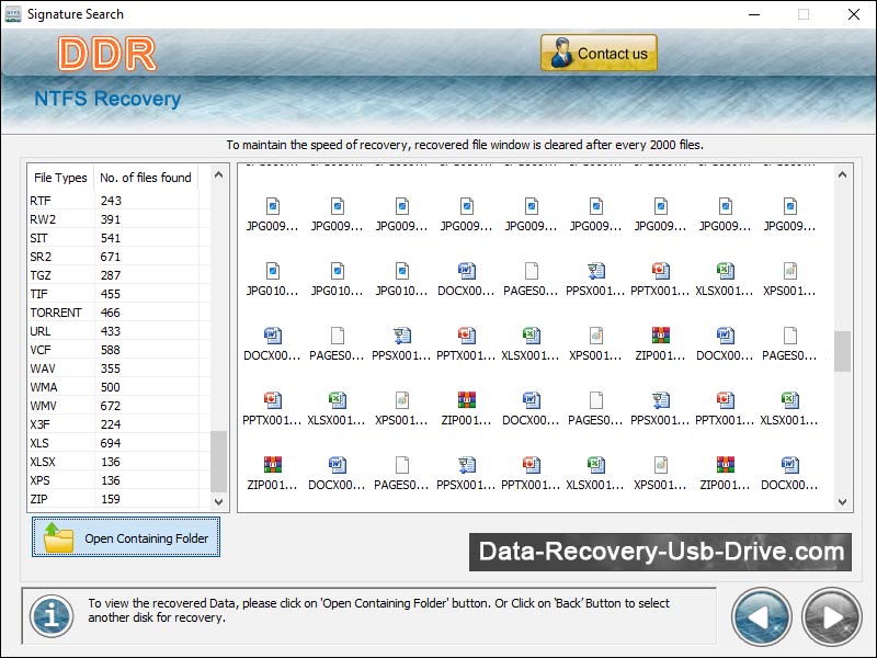 NTFS Files Salvage Software screen shot