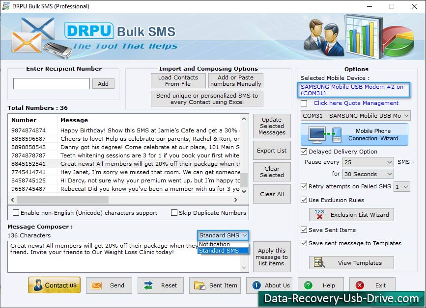 Bulk SMS Software for GSM Phones
