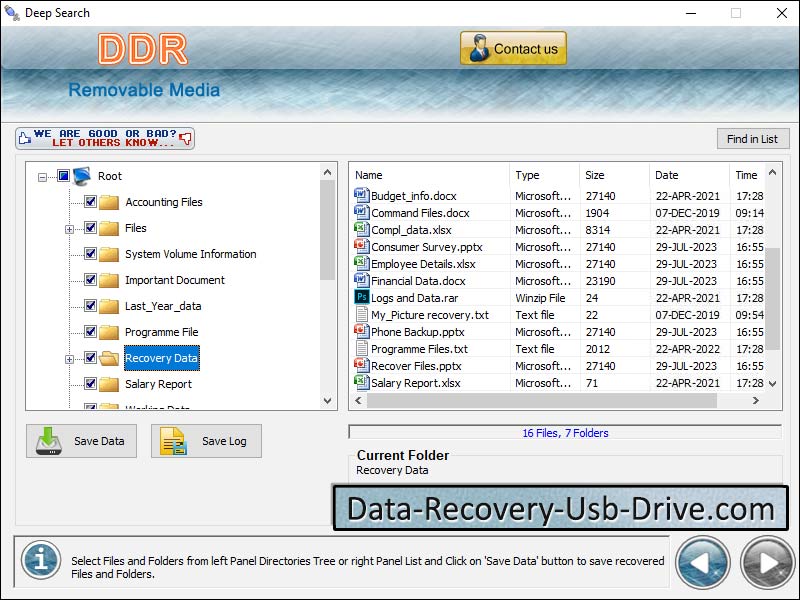 Screenshot of USB Drive Recovery 5.4.9.3