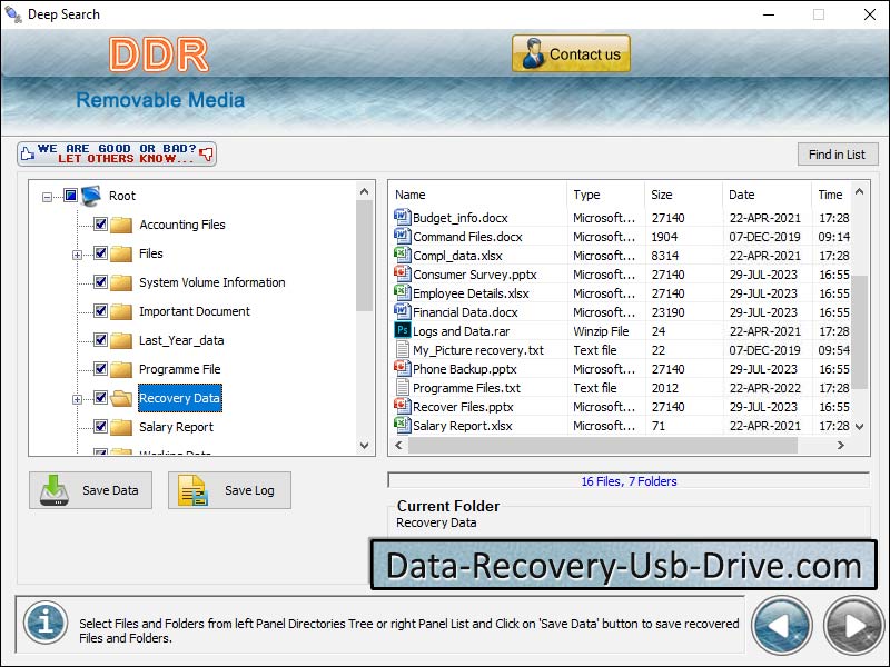 Screenshot of USB Drive Recovery