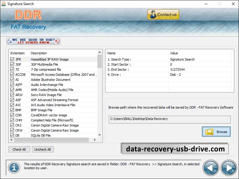 Screenshot of Fat Recovery Tool