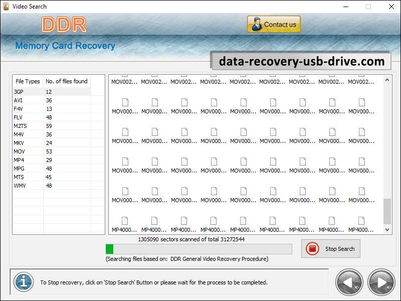 Screenshot of Memory Card Data Restore Software 5.4.5.6