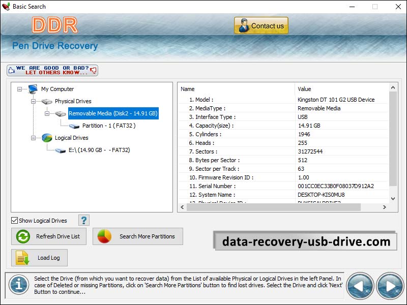 Screenshot of Data Recovery Pen Drive