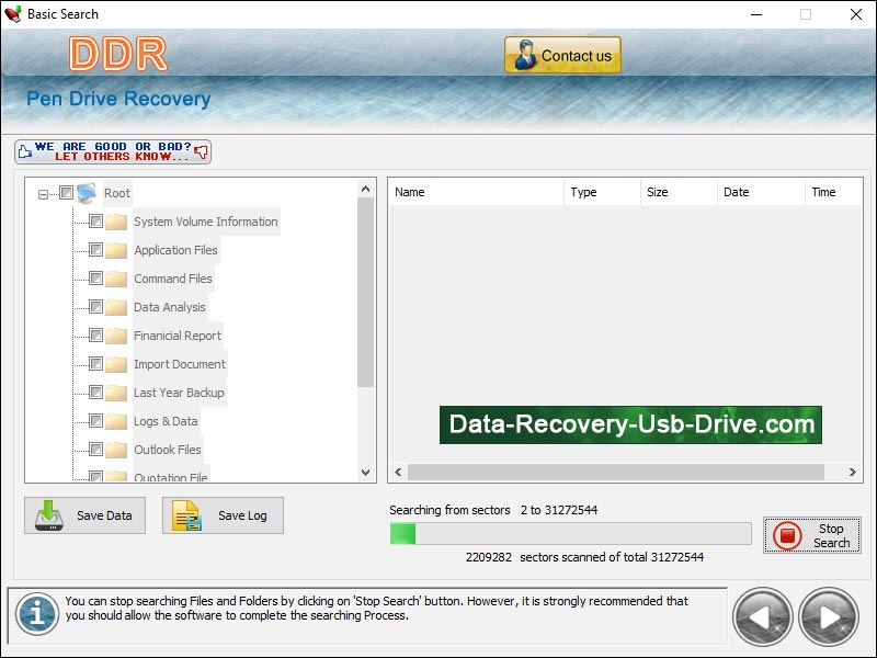 Screenshot of Pen Drive Data Recovery 4.8.3.6