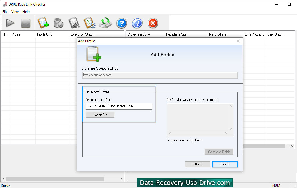 BackLink Checker Utility Screenshots