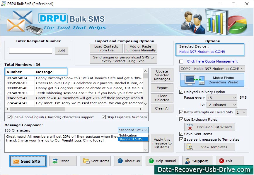 Bulk SMS Software for GSM Phones