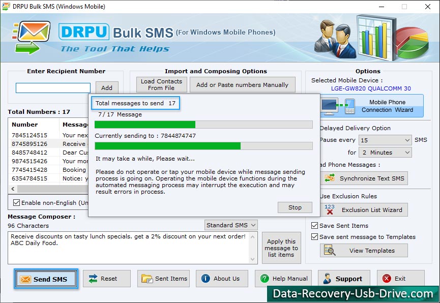 Bulk SMS Software for Windows Phones