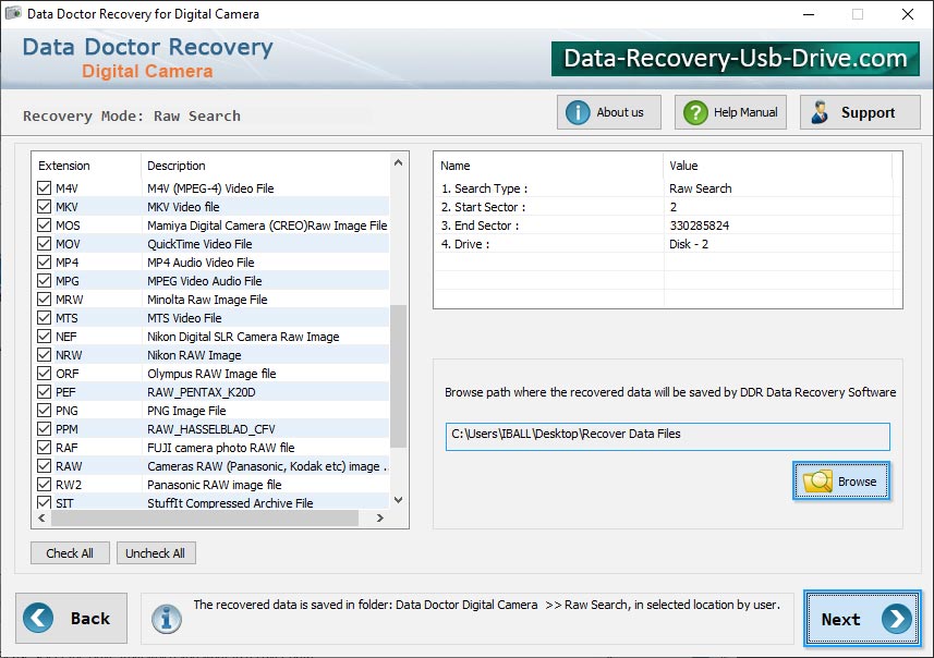 Digital Camera Data Restore tool