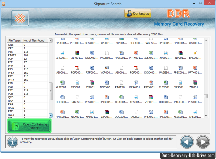 Screenshots of memory card data recovery software to recover photos