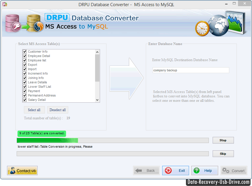 MS Access to MySQL database converter