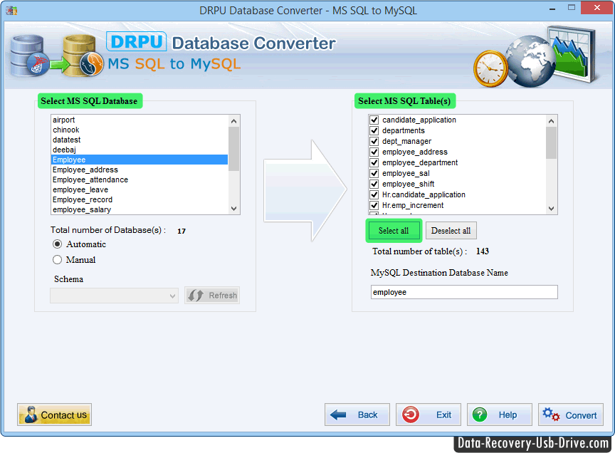 MSSQL to MySQL database converter