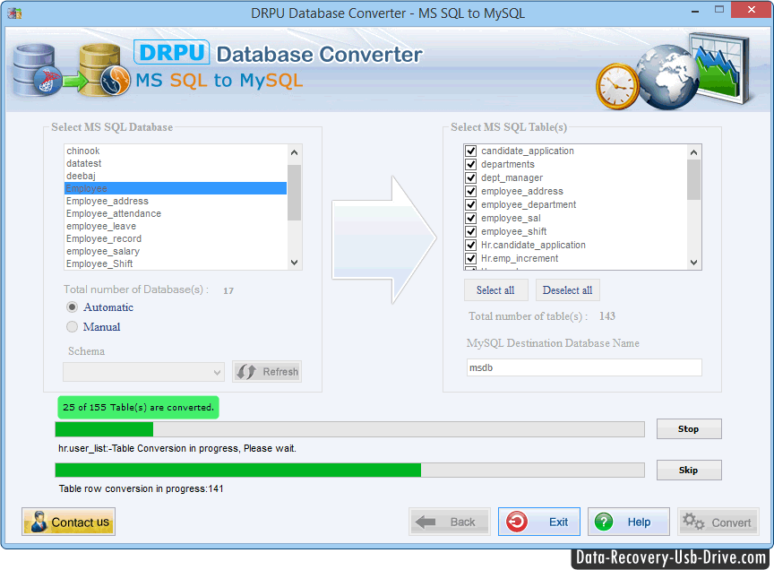 MSSQL to MySQL database converter