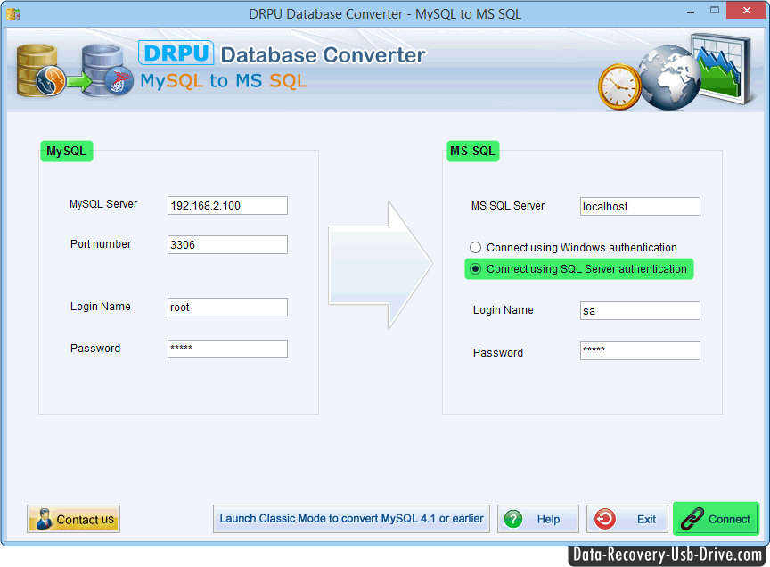 MySQL στο μετατροπέα βάσεων δεδομένων MSSQL