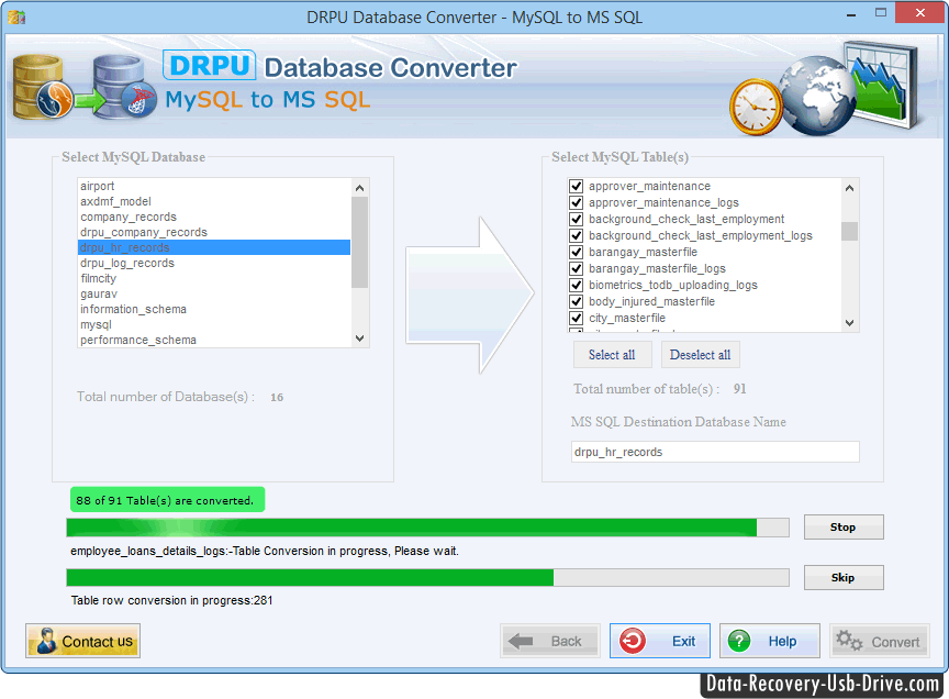 My SQL to MS SQL db converter tool