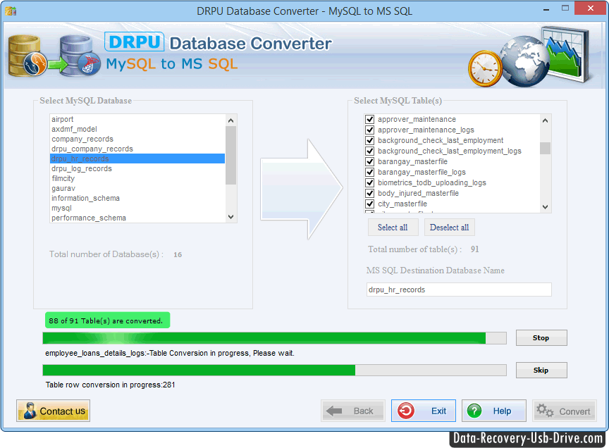 MySQL aan Mssql- gegevensbestandconvertor