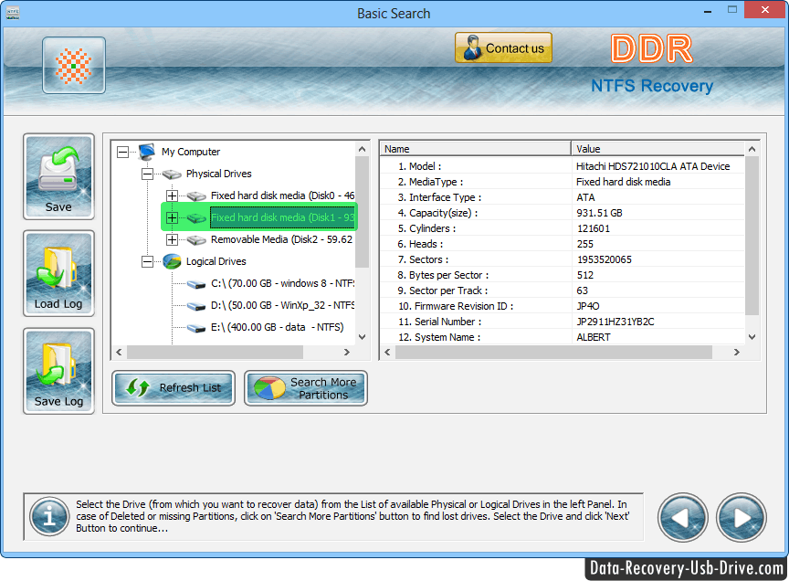 Logiciel de rétablissement de données de NTFS