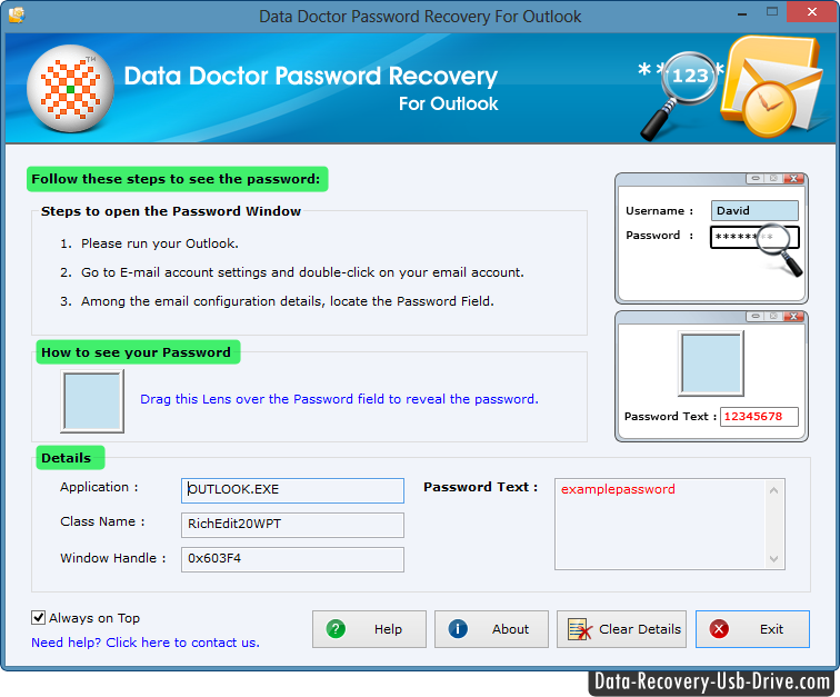 Outlook express password recovery
