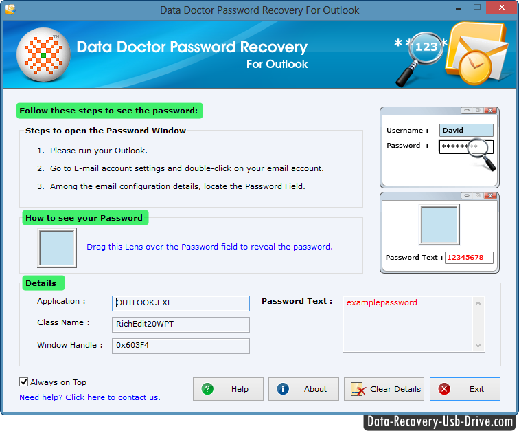 Prospettiva e recupero di parola d'accesso del Outlook Express