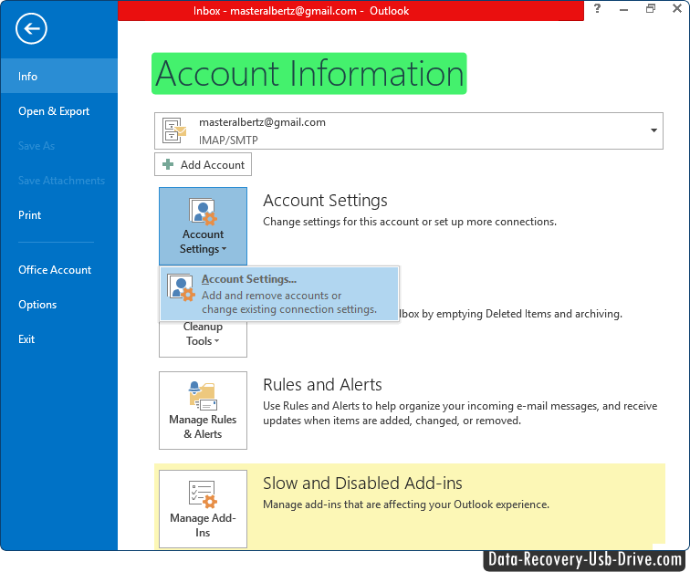 Outlook express password recovery