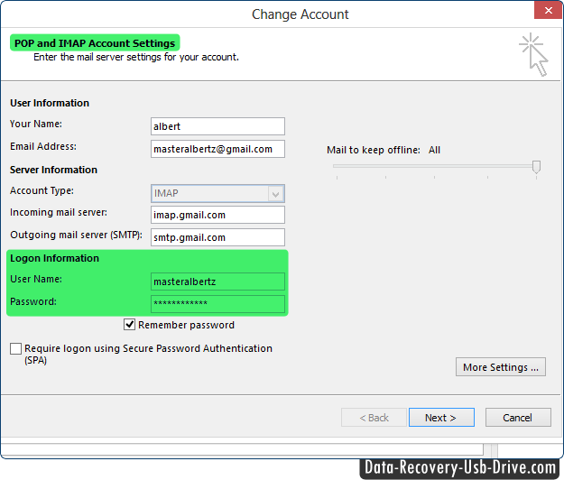 Outlook express password recovery software