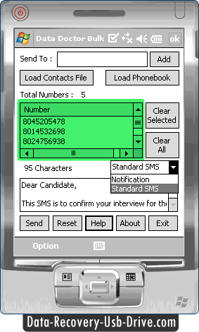 Pocket PC to Mobile Group SMS Tool