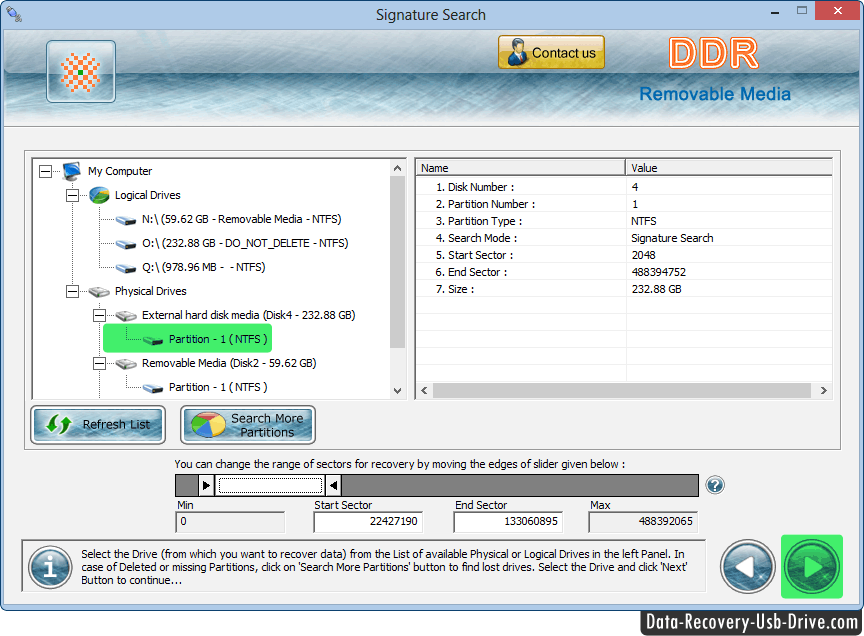 Software removível da recuperação dos dados dos meios