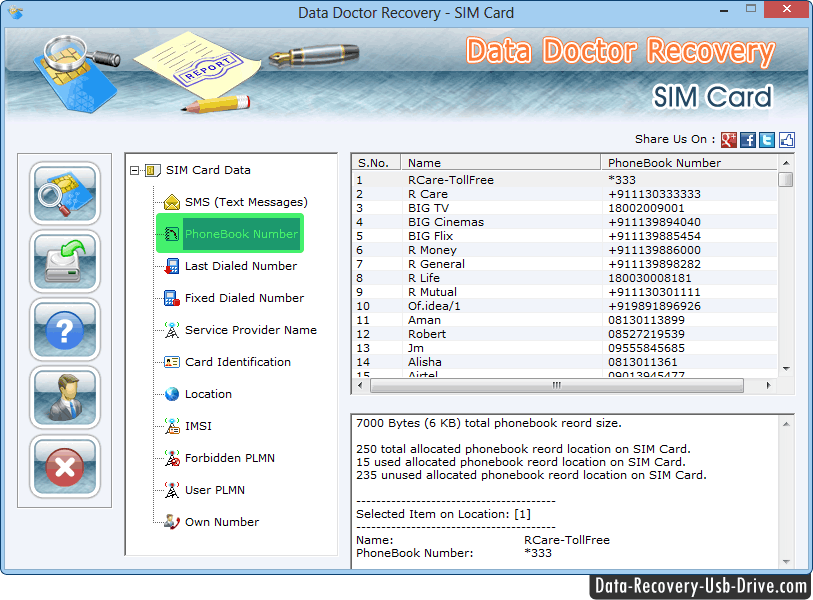 Van de kaartgegevens van Sim de terugwinningssoftware