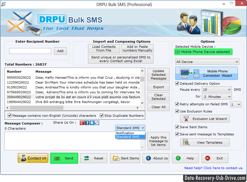 Bulk SMS Software Professional