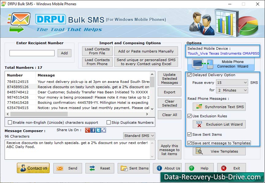 Bulk SMS Software for Windows Phones 