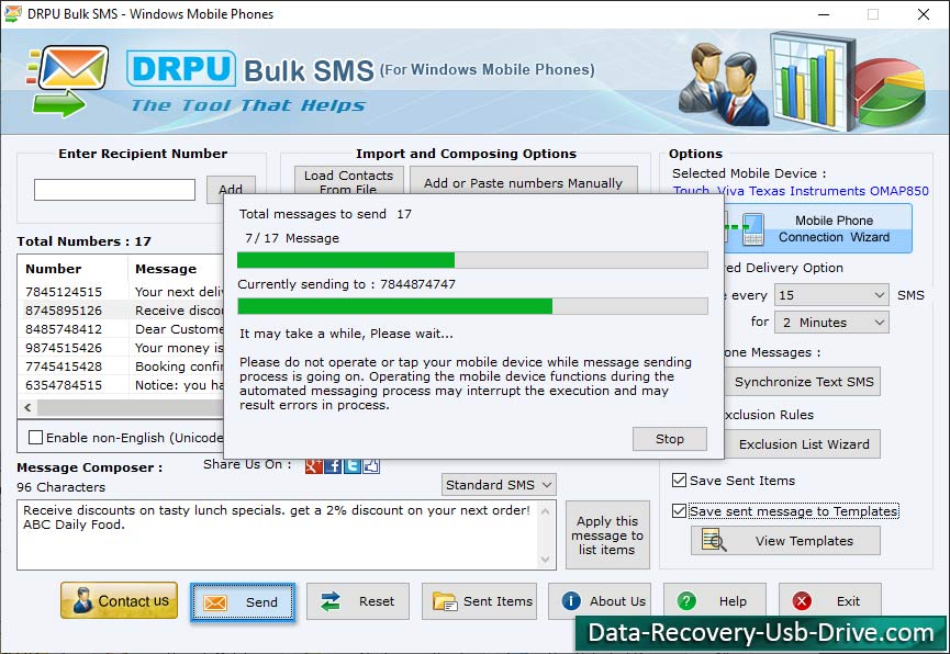 Bulk SMS Software for Windows Phones 